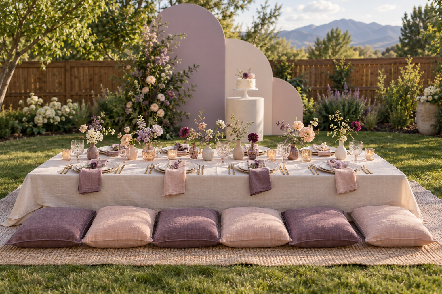 Lilac low table celebration
